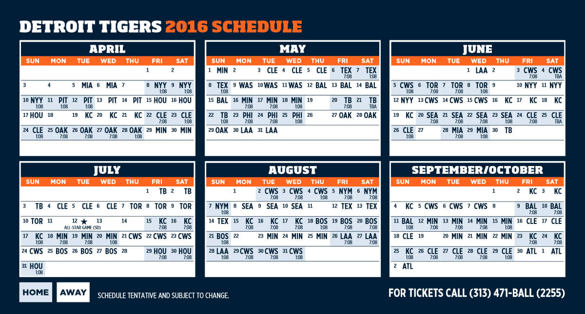 Detroit Tigers Games & Schedule at Comerica Park